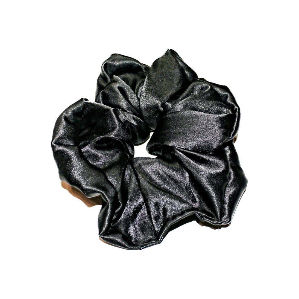 XL Black Satin Scrunchie
